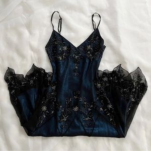 Glam Midi Silk/Mesh Dress